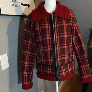 Burgundy Plaid Jacket